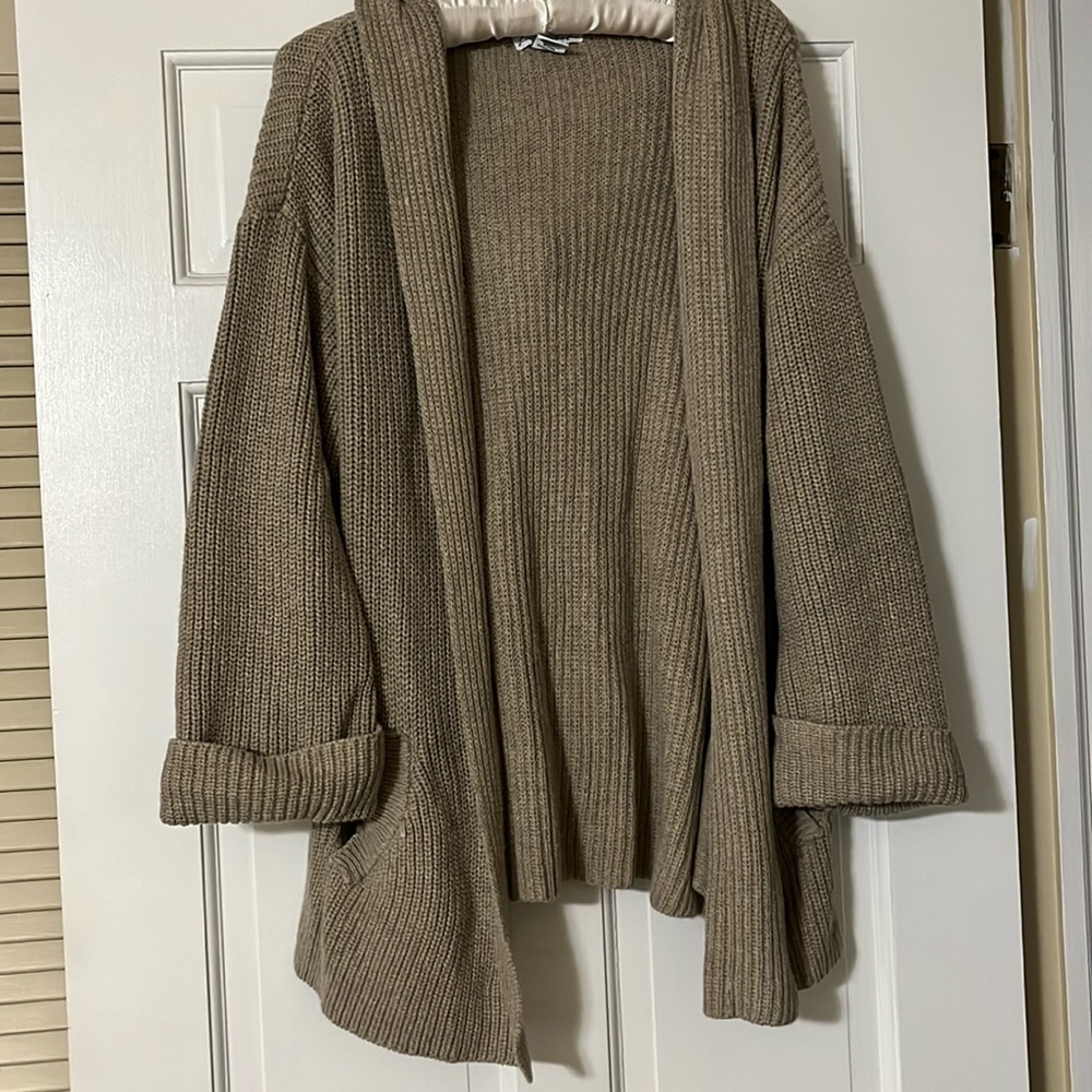 Hooded cardigan sweater